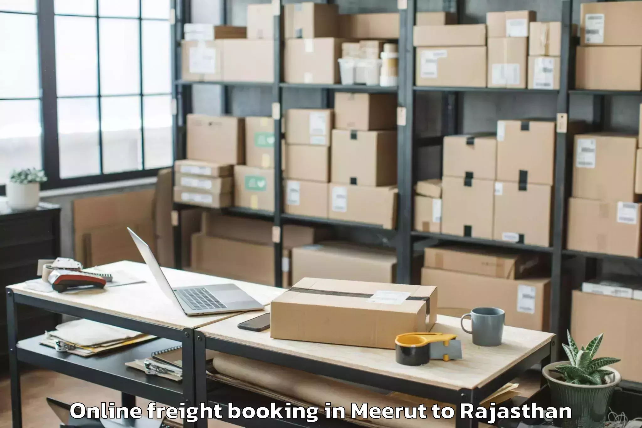 Professional Meerut to Bandikui Online Freight Booking